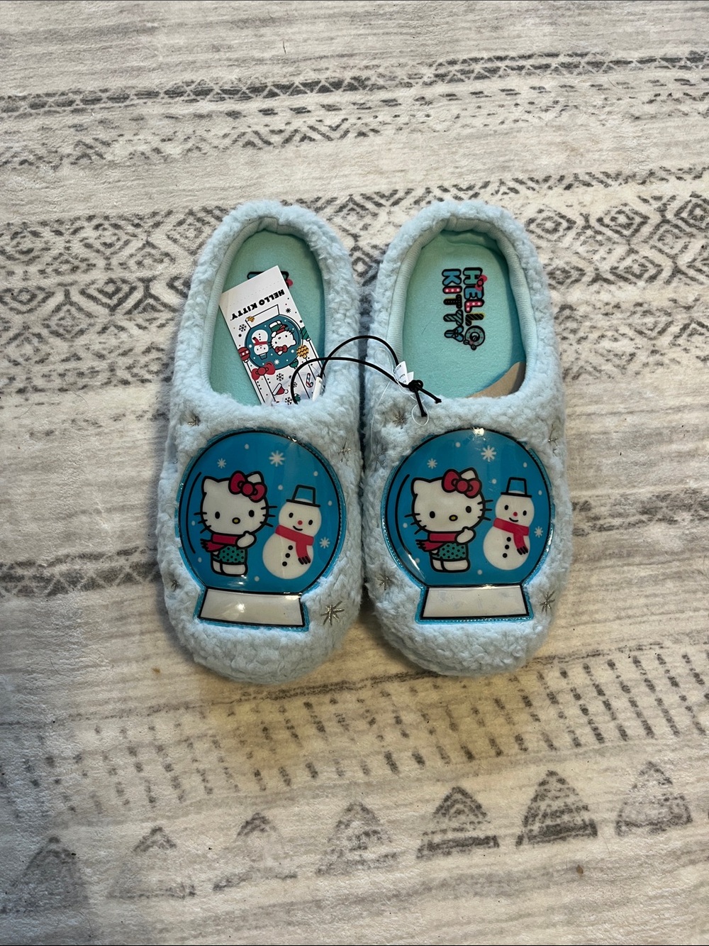 Hello Kitty Light Blue Snow Globe Slippers